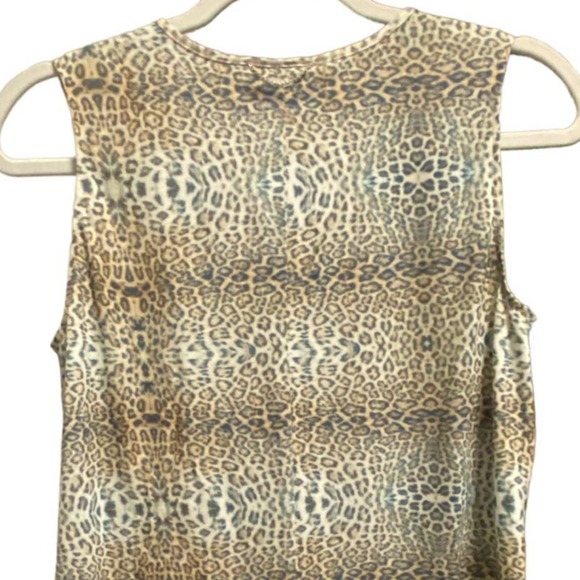 SPORT The Kooples Leopard Print Sleeveless Zipper Front Top Women's Size S - Picture 8 of 13